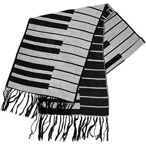 Music Keyboard Scarf (Cashmere Like Feel), Size 12" X 72" - Picture 1 of 1